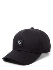 HUGO Czapka z daszkiem dla mężczyzn Mężczyźni Bawełna (100%) czarny, ONE SIZE. Czarne czapki i kapelusze męskie Hugo, z aplikacjami, z bawełny, sportowe. Za 209.95 zł.