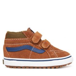 Sneakersy Vans. Brązowe trampki i tenisówki chłopięce Vans, bez wzorów, bez zapięcia. Za 209.99 zł.