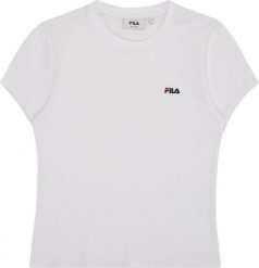 Fila Koszulka damska Fila Trivero biała FAW1205 10001 XL. Białe t-shirty damskie Fila, xl, bez wzorów, bez kołnierzyka. Za 113.27 zł.