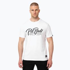 Koszulka męska Pitbull El Jeffe. Białe koszulki sportowe męskie PITBULL, na lato, l, bez wzorów, z bawełny, bez kołnierzyka, bez ramiączek. Za 59.99 zł.