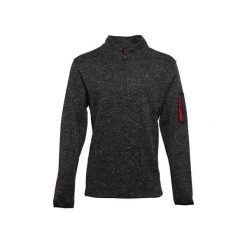 Bluza polarowa typu half zip Peak Mountain Cypar. Czarne bluzy męskie Peak Mountain, na zimę, bez wzorów, z polaru, bez kaptura. W wyprzedaży za 253.00 zł.