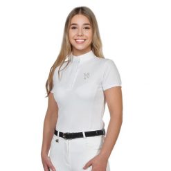 Dziewczęca konkursowa koszulka polo York Cristi. Białe t-shirty i topy dla dziewczynek YORK, bez wzorów, z elastanu, bez ramiączek. Za 222.00 zł.
