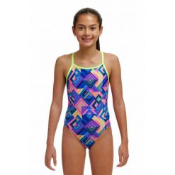 Funkita kostium kąpielowy Be Squere junior. Niebieskie stroje kąpielowe dla dziewczynek FUNKITA, bez wzorów. Za 199.00 zł.