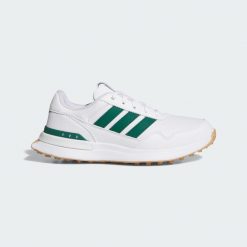 Skórzane buty golfowe bez kolców S2G 26. Białe obuwie sportowe damskie Adidas, bez wzorów, na golfa. Za 569.00 zł.
