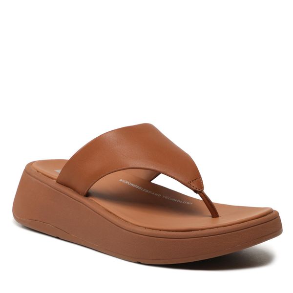 Japonki FitFlop. Brązowe klapki damskie FitFlop, bez wzorów, bez obcasa. Za 319.99 zł.