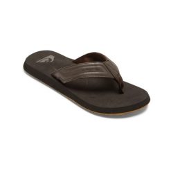 Japonki plażowe męskie Quiksilver Monkey Wrench Core. Brązowe klapki męskie Quiksilver, bez wzorów, z gumy. Za 129.99 zł.
