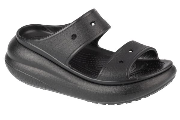Sandały CROCS CRUSH SANDAL Czarny. Czarne sandały damskie Crocs, bez wzorów, z gumy, bez obcasa, bez zapięcia. Za 119.99 zł.