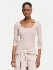 Guess Bluzka V4BP07 K8RT2 Różowy Slim Fit. Czerwone koszule damskie Guess, m, z aplikacjami, z wiskozy, bez kołnierzyka, bez ramiączek. Za 194.99 zł.