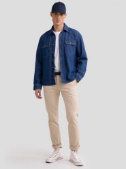 Koszula męska jeansowa granatowa Cody 584. Niebieskie koszule męskie Big Star, l, bez wzorów, z denimu, eleganckie, bez kołnierzyka, bez ramiączek. W wyprzedaży za 119.99 zł.