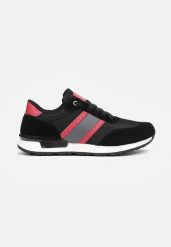 Czarne Buty Sportowe Sznurowane z Wstawkami Devora. Czarne buty sportowe męskie Born2be, bez zapięcia. Za 109.99 zł.