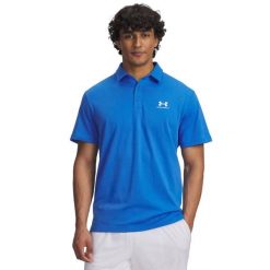 Polo Under Armour Icon. Niebieskie koszulki polo męskie Under Armour, m, bez wzorów, bez ramiączek. Za 240.50 zł.