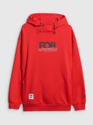 4F Bluza dresowa nierozpinana z kapturem męska - czerwona XL. Czerwone bluzy męskie 4f, m, bez wzorów, z dresówki, z kapturem. Za 249.99 zł.