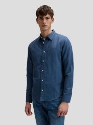 MESKA KOSZULA LEE SHIRT ACADEMY BLUE 112376544. Niebieskie koszule męskie Lee, m, bez wzorów, z jeansu, bez kołnierzyka, bez ramiączek. Za 139.99 zł.