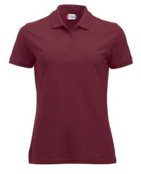 Clique Polo Manhattan Women bordowy — żakardowy kołnierz, 2 paski. Czerwone paski damskie CLIQUE, bez wzorów, z bawełny. Za 120.72 zł.