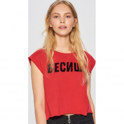Koszulka z napisem MIX and MATCH - Czerwony. T-shirty damskie marki Cropp. W wyprzedaży za 29.99 zł.