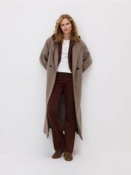 Rozpinana bluza z kapturem - brązowy. Brązowe bluzy damskie Reserved, l, bez wzorów, z bawełny, z kapturem. Za 129.99 zł.