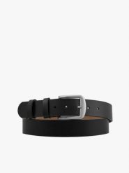 Czarny pasek męski ze skóry licowej. Czarne paski damskie Ryłko, bez wzorów, ze skóry, eleganckie. Za 129.99 zł.