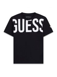 Guess T-Shirt L6GI26 J1314 Czarny Regular Fit. Czarne t-shirty dla chłopców Guess, z aplikacjami, z bawełny, bez ramiączek. Za 94.99 zł.