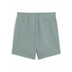 Damskie szorty z wysokim stanem ESS SCRIPT 5" PUMA Green Moon. Zielone szorty damskie Puma, xs, bez wzorów, z podwyższonym stanem. W wyprzedaży za 104.00 zł.