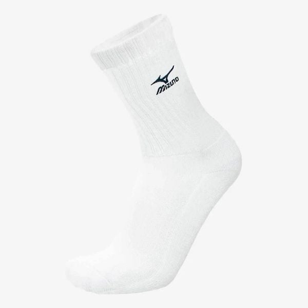 Skarpetki Mizuno Volley Blanc. Białe skarpety męskie Mizuno, bez wzorów, z bawełny. Za 26.99 zł.