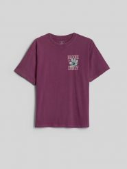 4F T-shirt loose z nadrukiem dziewczęcy - fioletowy 146/152 (10-12 lat). Fioletowe t-shirty i topy dla dziewczynek 4f, bez wzorów, bez ramiączek. Za 59.99 zł.