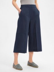 Marie Lund Spodnie typu culottes z zawartością lnu Kobiety Bawełna niebieski, 46. Niebieskie spodnie materiałowe damskie Marie Lund, s, bez wzorów, z bawełny. Za 229.95 zł.