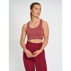 Bezszwowy biustonosz dla kobiet Hummel Tif Sports. Czerwone obuwie sportowe damskie Hummel, bez wzorów, z dzianiny, na fitness i siłownię. Za 128.00 zł.