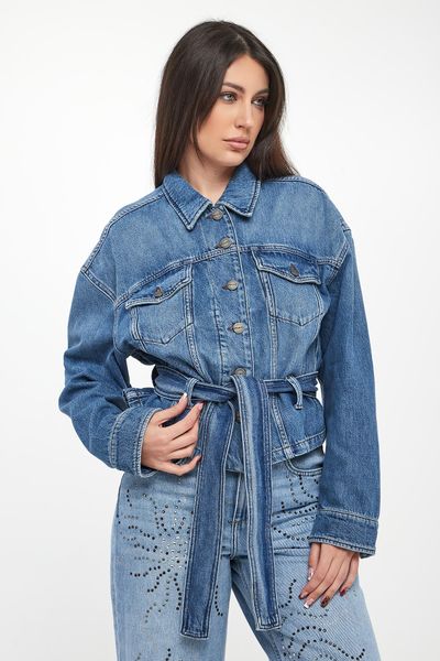 Kurtka jeansowa damska Giungla PINKO. Kurtki damskie Pinko, s, bez wzorów, z jeansu, bez kaptura. W wyprzedaży za 1,214.25 zł.