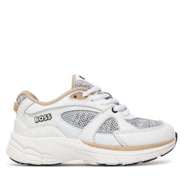 Sneakersy BOSS. Białe trampki i tenisówki chłopięce Boss, bez wzorów, bez zapięcia. Za 357.99 zł.