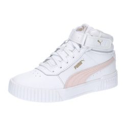 Buty do chodzenia damskie Puma Carina 2.0 Mid. Białe obuwie sportowe damskie Puma, bez wzorów, z materiału, trekkingowe. Za 269.00 zł.