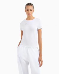 Koszulka damska EA7 Emporio Armani Natural Ventus 7. Białe koszulki sportowe damskie EA7, l, bez wzorów, z elastanu, bez kołnierzyka, bez ramiączek, do biegania. Za 229.99 zł.