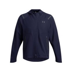 Kurtka Under Armour Unstoppable Left Chest. Czarne kurtki męskie Under Armour, xl, bez wzorów, z materiału, z kapturem. Za 453.45 zł.