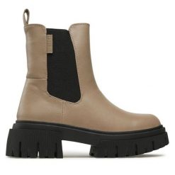 Sztyblety Big Star Shoes. Brązowe botki damskie BIG STAR SHOES, retro, bez obcasa, na płaskiej podeszwie, bez zapięcia. Za 219.99 zł.