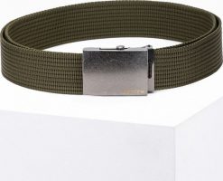 Ombre Pasek męski parciany A029 - khaki. Brązowe paski damskie Ombre, bez wzorów. Za 49.99 zł.