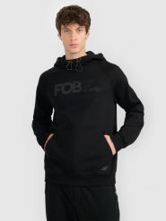 4F Bluza dresowa nierozpinana z kapturem męska - czarna 3XL. Czarne bluzy męskie 4f, m, bez wzorów, z dresówki, z kapturem. Za 179.99 zł.