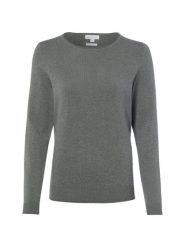 Brookshire bluzka z dzianiny Kobiety Bawełna szary, XL. Szare bluzki damskie brookshire, uniwersalny, bez wzorów, z bawełny, eleganckie, bez kołnierzyka, bez ramiączek. Za 199.95 zł.