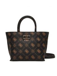 Guess Torebka Emelie Logo Mini HWGP99 28750 Brązowy. Brązowe torebki do ręki damskie Guess, z aplikacjami, ze skóry, bez dodatków. Za 659.99 zł.