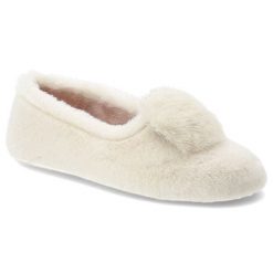 Białe Kapcie Macarena Wsuwane Ocieplane Obuwie Damskie. Białe kapcie damskie Macarena, z aplikacjami, z materiału. Za 144.99 zł.