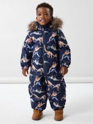 NAME IT Kombinezon zimowy 13216418 Granatowy Regular Fit. Niebieskie buty zimowe chłopięce Name it, bez wzorów, z syntetyku, bez zapięcia. Za 399.99 zł.