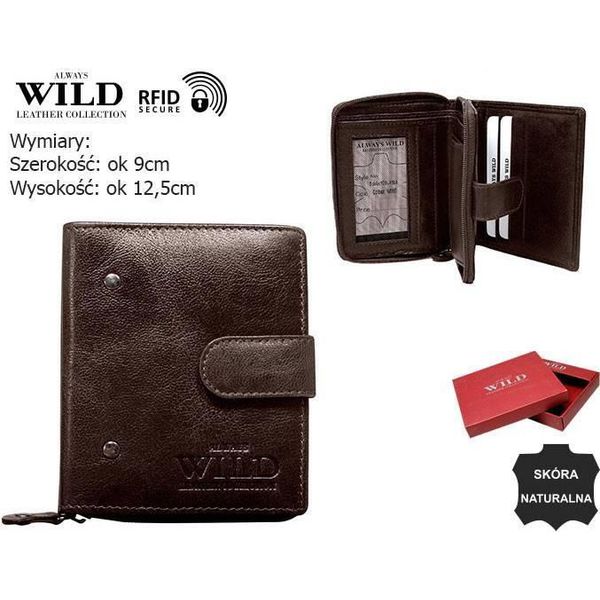 Always Wild Skórzany portfel męski na zamek - Always Wild NoSize. Portfele męskie Always Wild, bez wzorów. Za 112.75 zł.