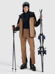 4F Spodnie narciarskie softshell membrana 10000 damskie - brązowe M. Brązowe spodnie snowboardowe damskie 4f, na zimę, l, bez wzorów, z materiału, narciarskie. Za 599.99 zł.