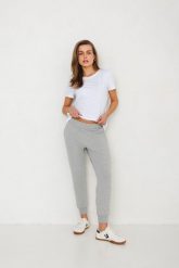 SPODNIE LENA SZARY MELANŻ M - Flawless. Szare spodnie materiałowe damskie Flawless, m, bez wzorów, z bawełny. Za 297.00 zł.