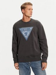 Guess Bluza M4BQ17 KCIF1 Szary Regular Fit. Szare bluzy męskie Guess, m, z aplikacjami, z bawełny, bez kaptura. Za 219.99 zł.