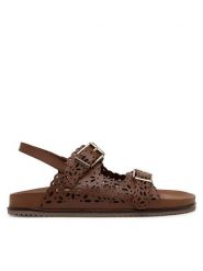 TWINSET Sandały 251GCJ046 Brązowy. Brązowe sandały dziewczęce Twinset, ze skóry, bez zapięcia. Za 469.99 zł.