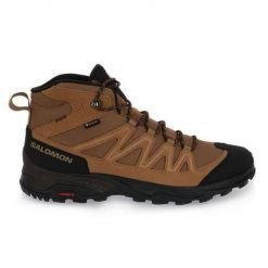 Buty turystyczne męskie Salomon X Ward Leather Mid Gtx. Brązowe trekkingi męskie Salomon, za kostkę, trekkingowe, gore-tex. Za 728.00 zł.