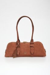 Torebka zamszowa Bowling Baguette Big PINKO. Plecaki damskie Pinko, bez wzorów, z zamszu. Za 2,099.00 zł.