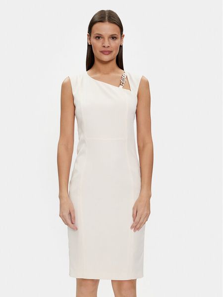 Liu Jo Sukienka koktajlowa CA4211 T2200 Écru Regular Fit. Sukienki damskie Liu Jo, bez wzorów, z syntetyku, wizytowe, bez kołnierzyka, bez ramiączek. Za 549.99 zł.