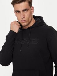 Guess Bluza Aldwin Z4YQ12 KAIJ1 Czarny Regular Fit. Czarne bluzy męskie Guess, l, z aplikacjami, z bawełny, bez kaptura. Za 299.99 zł.