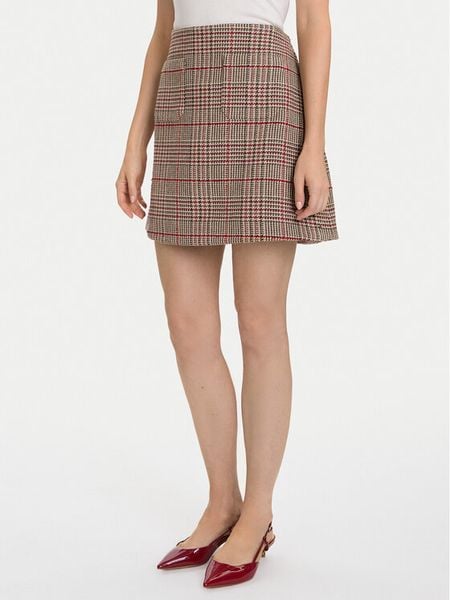 Tommy Hilfiger Spódnica mini Seasonal WW0WW48265 Beżowy Regular Fit. Brązowe spódnice damskie Tommy Hilfiger, bez wzorów, z bawełny, mini. Za 749.99 zł.