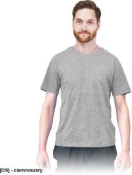 TSR-REGU - t-shirt męski o standardowym kroju, 100% bawełna - ciemnoszary S. Szare t-shirty męskie Reis, m, bez wzorów, z bawełny, klasyczne, bez kołnierzyka. Za 25.93 zł.